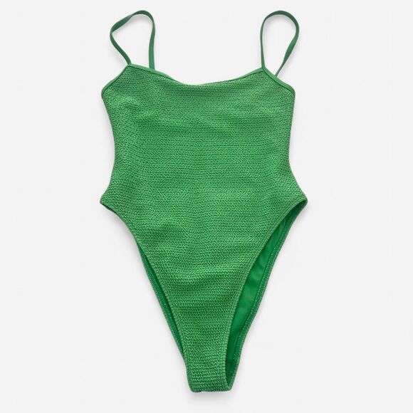 LA Hearts PacSun Scrunched Emerald High-Cut One-Piece Bikini (Size S) 🌿 - Picture 3 of 6